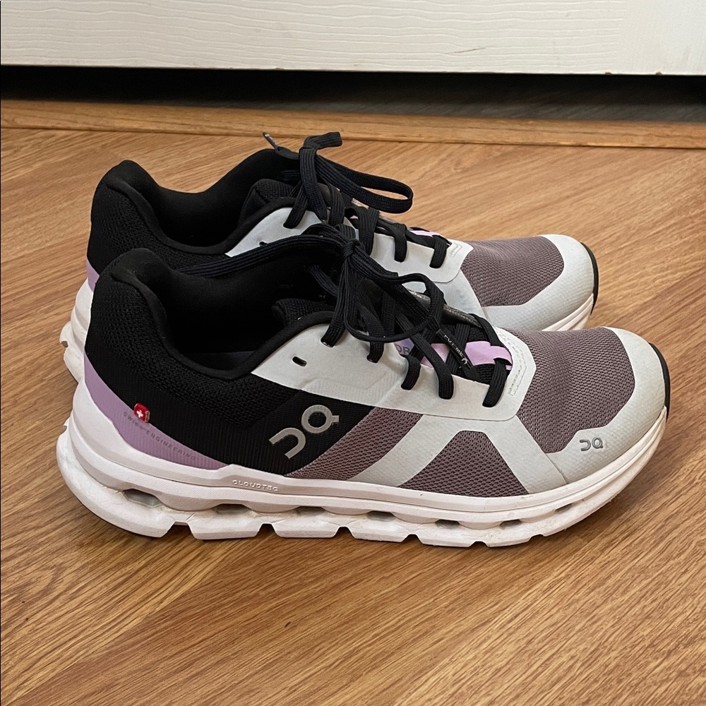 On Running Women's Black and Lavender Athletic Shoes